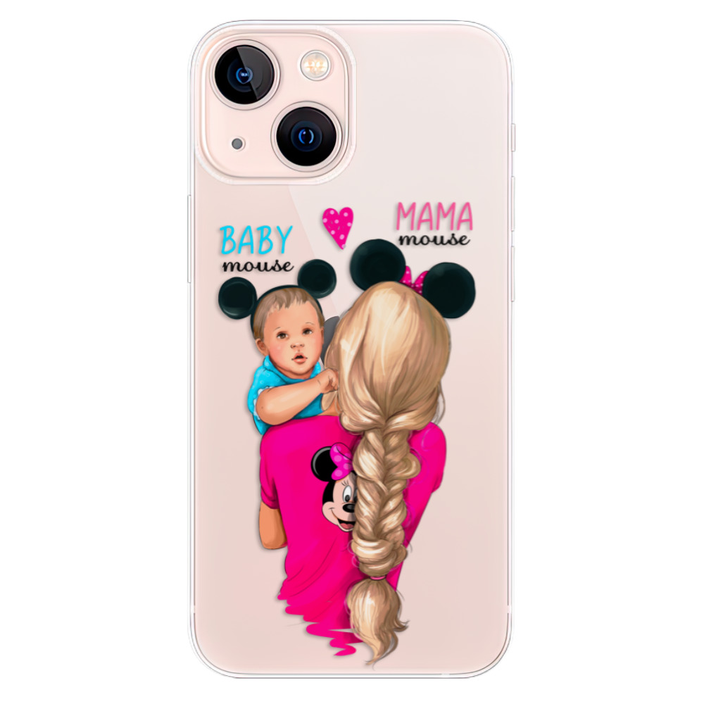 Odolné silikónové puzdro iSaprio - Mama Mouse Blonde and Boy - iPhone 13 mini