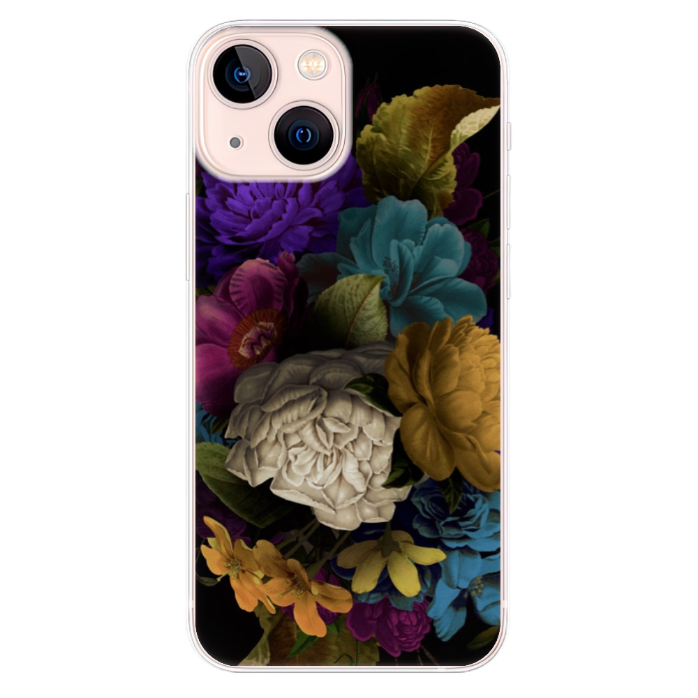 Odolné silikónové puzdro iSaprio - Dark Flowers - iPhone 13 mini