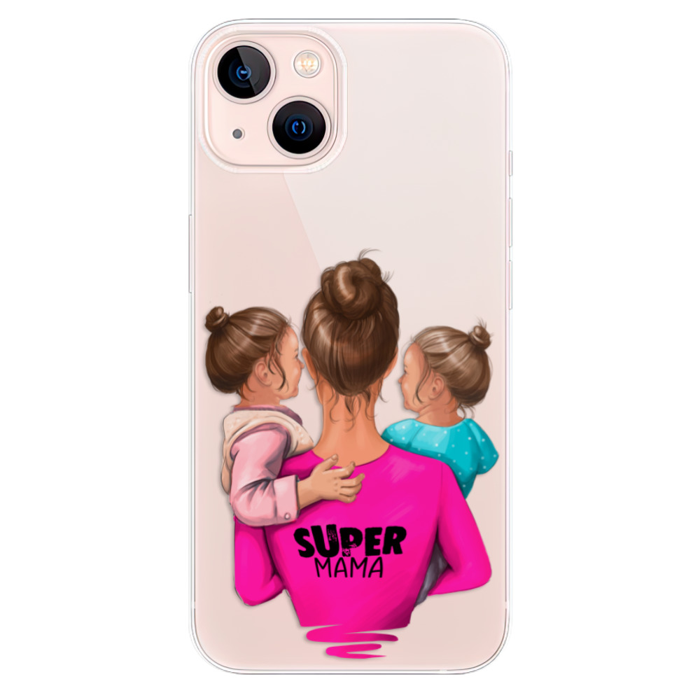 Odolné silikónové puzdro iSaprio - Super Mama - Two Girls - iPhone 13
