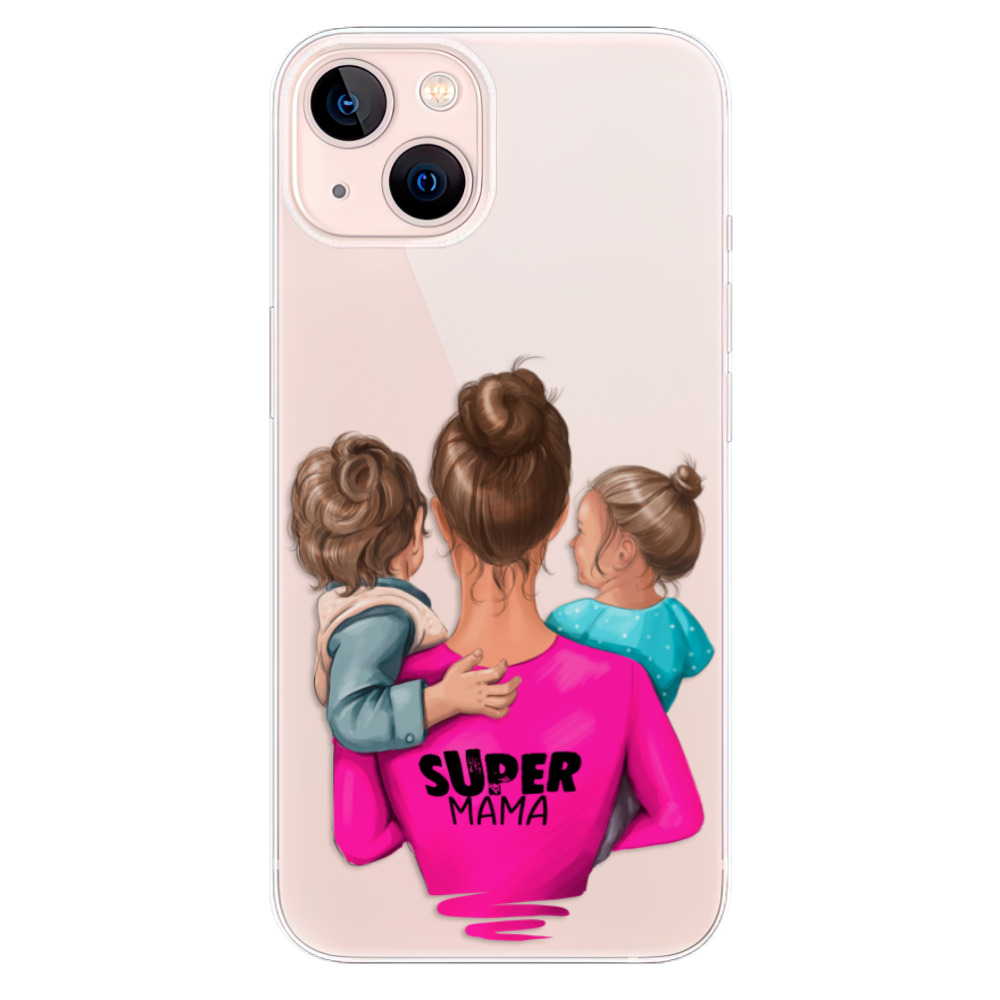 Odolné silikónové puzdro iSaprio - Super Mama - Boy and Girl - iPhone 13