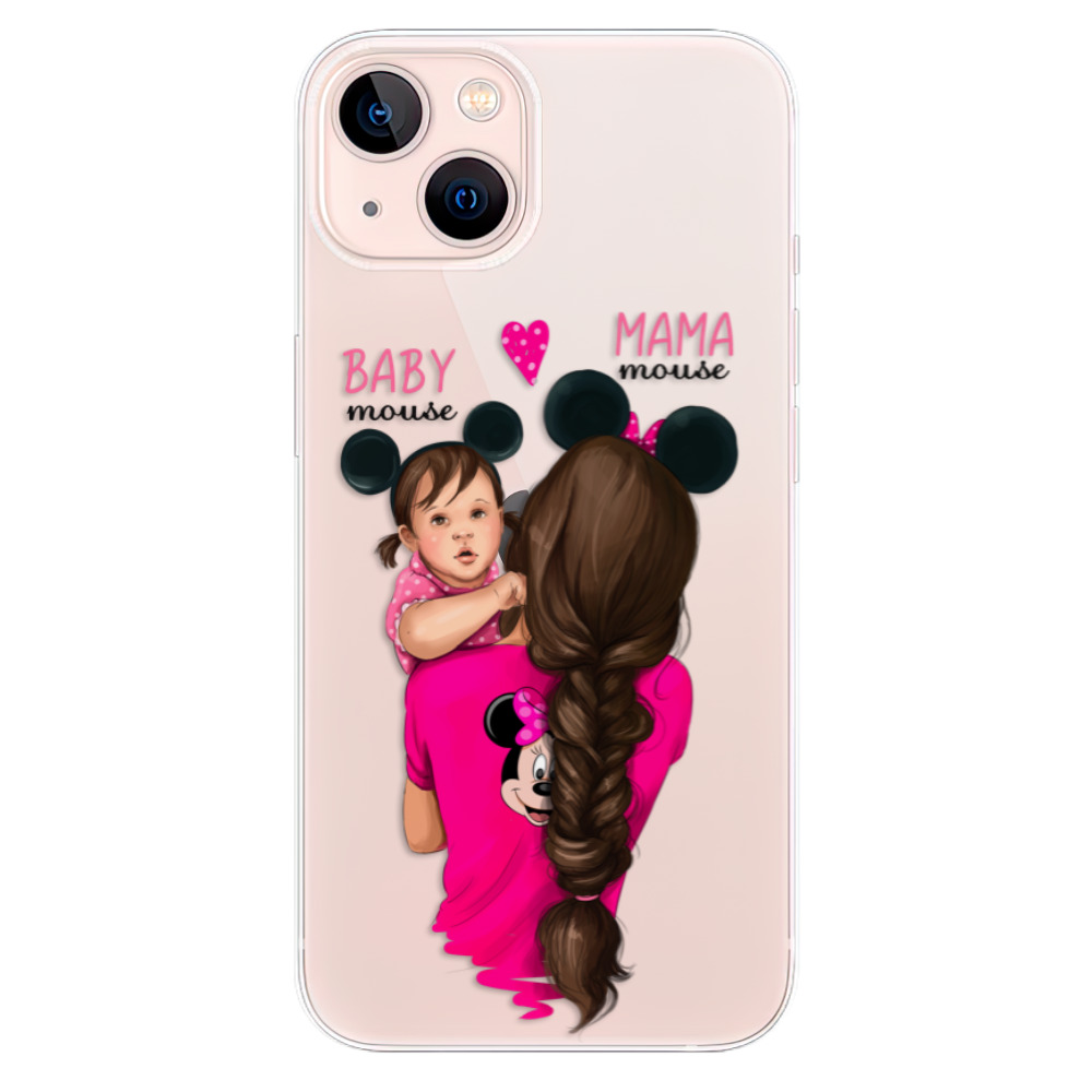 Odolné silikónové puzdro iSaprio - Mama Mouse Brunette and Girl - iPhone 13
