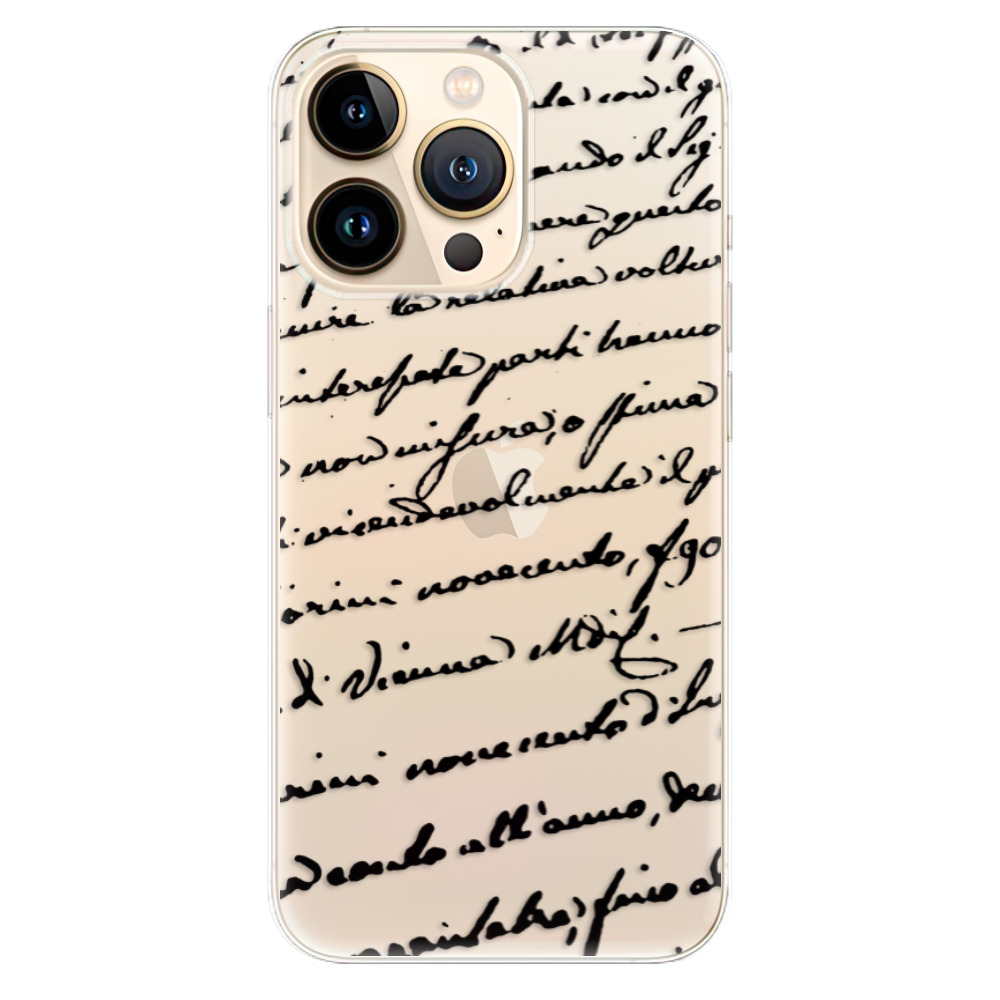 Odolné silikónové puzdro iSaprio - Handwriting 01 - black - iPhone 13 Pro