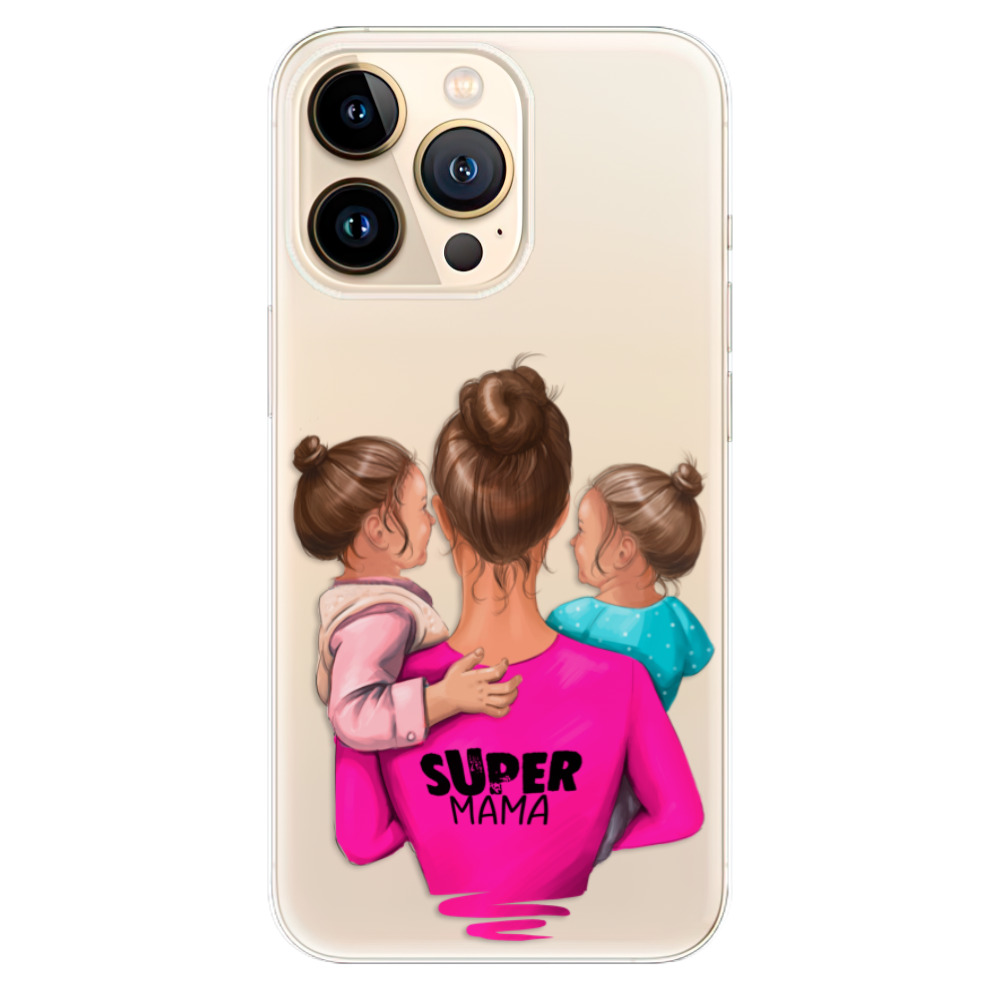 Odolné silikónové puzdro iSaprio - Super Mama - Two Girls - iPhone 13 Pro