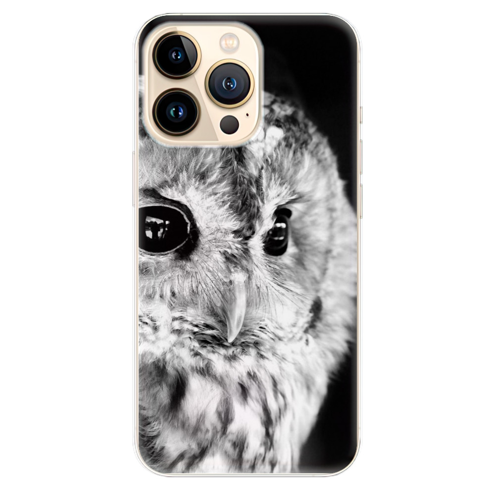 Odolné silikónové puzdro iSaprio - BW Owl - iPhone 13 Pro
