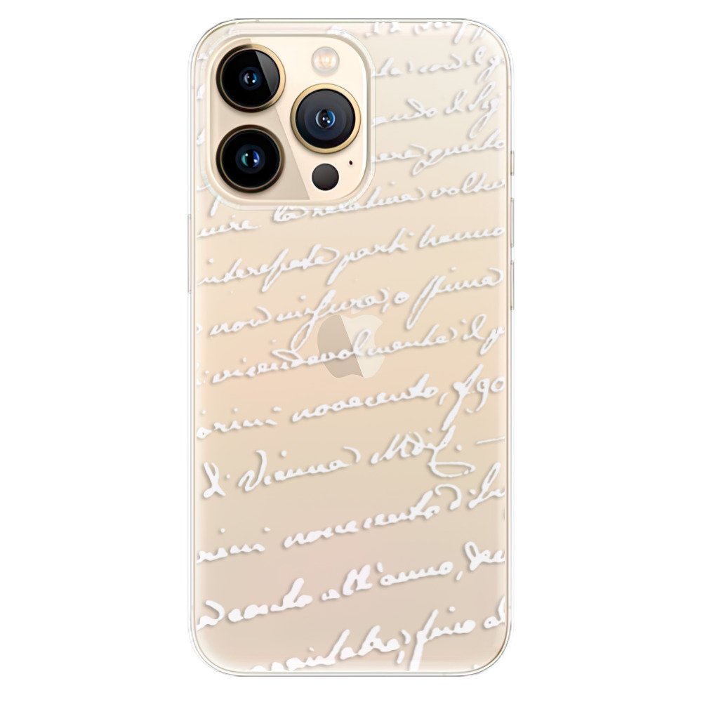 Odolné silikónové puzdro iSaprio - Handwriting 01 - white - iPhone 13 Pro Max