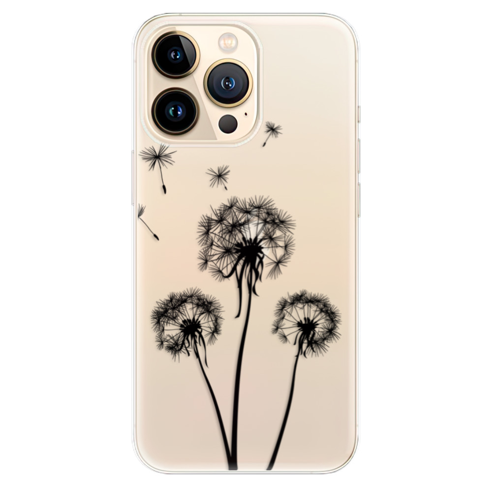 Odolné silikónové puzdro iSaprio - Three Dandelions - black - iPhone 13 Pro Max