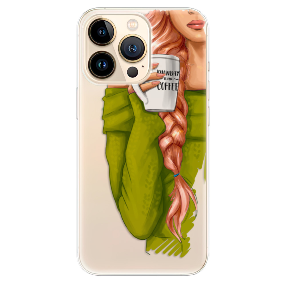 Odolné silikónové puzdro iSaprio - My Coffe and Redhead Girl - iPhone 13 Pro Max