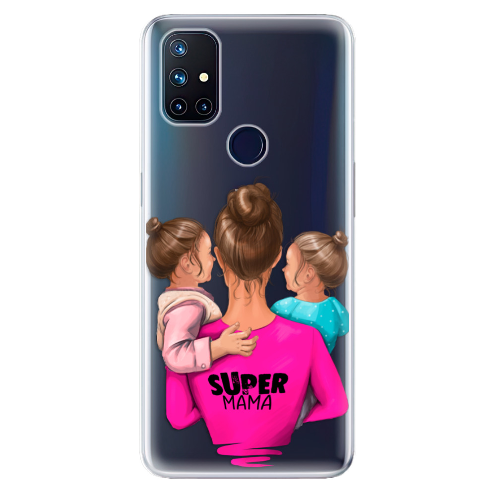 Odolné silikónové puzdro iSaprio - Super Mama - Two Girls - OnePlus Nord N10 5G