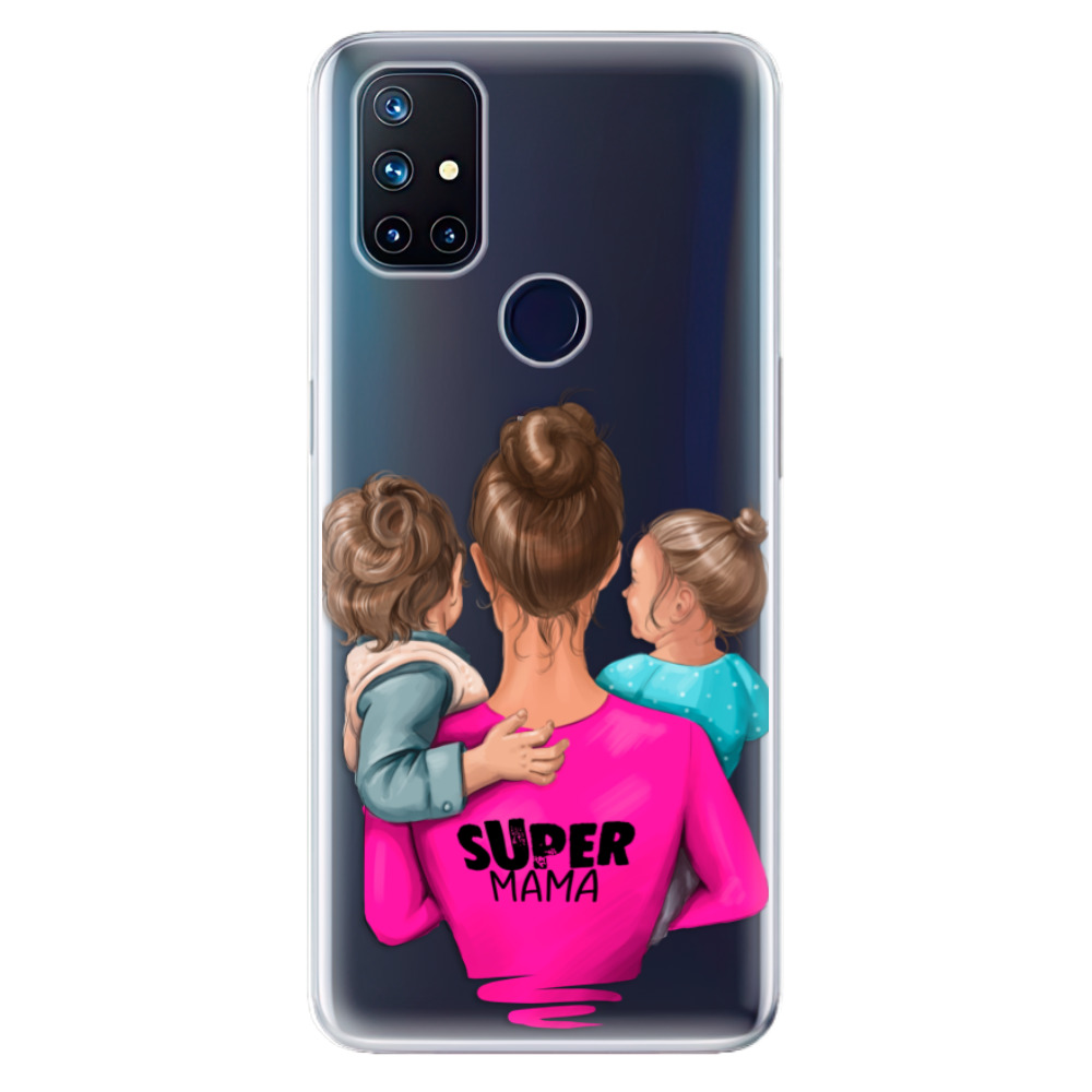 Odolné silikónové puzdro iSaprio - Super Mama - Boy and Girl - OnePlus Nord N10 5G