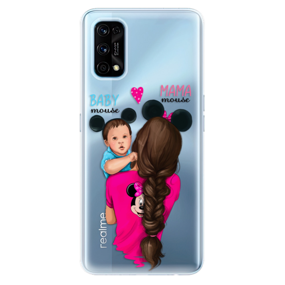 Odolné silikónové puzdro iSaprio - Mama Mouse Brunette and Boy - Realme 7 Pro