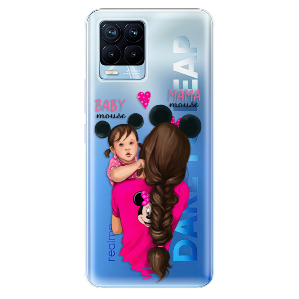 Odolné silikónové puzdro iSaprio - Mama Mouse Brunette and Girl - Realme 8 / 8 Pro