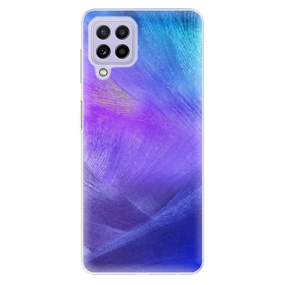 Odolné silikónové puzdro iSaprio - Purple Feathers - Samsung Galaxy A22