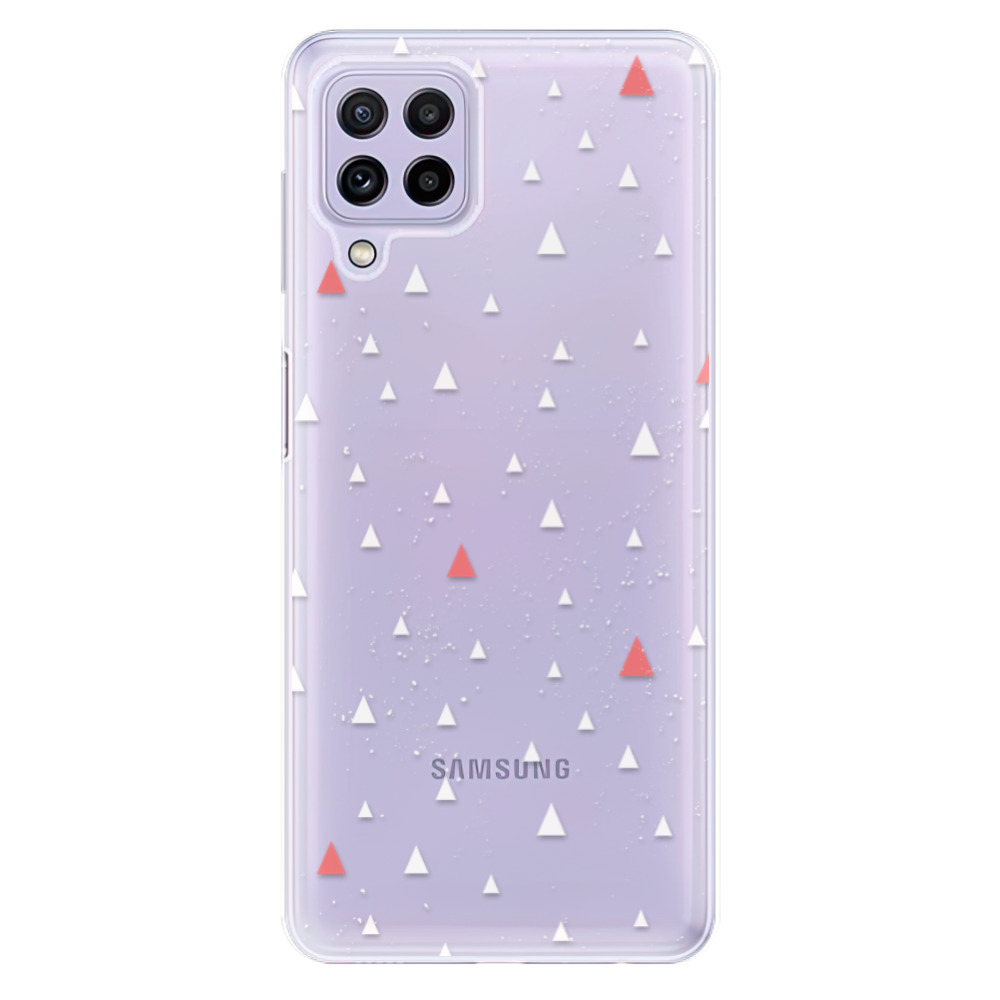 Odolné silikónové puzdro iSaprio - Abstract Triangles 02 - white - Samsung Galaxy A22