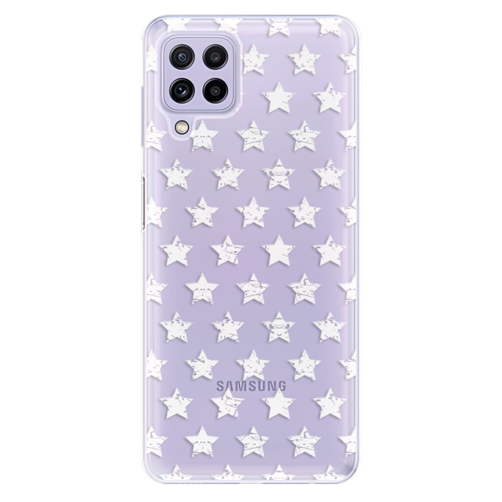 Odolné silikónové puzdro iSaprio - Stars Pattern - white - Samsung Galaxy A22