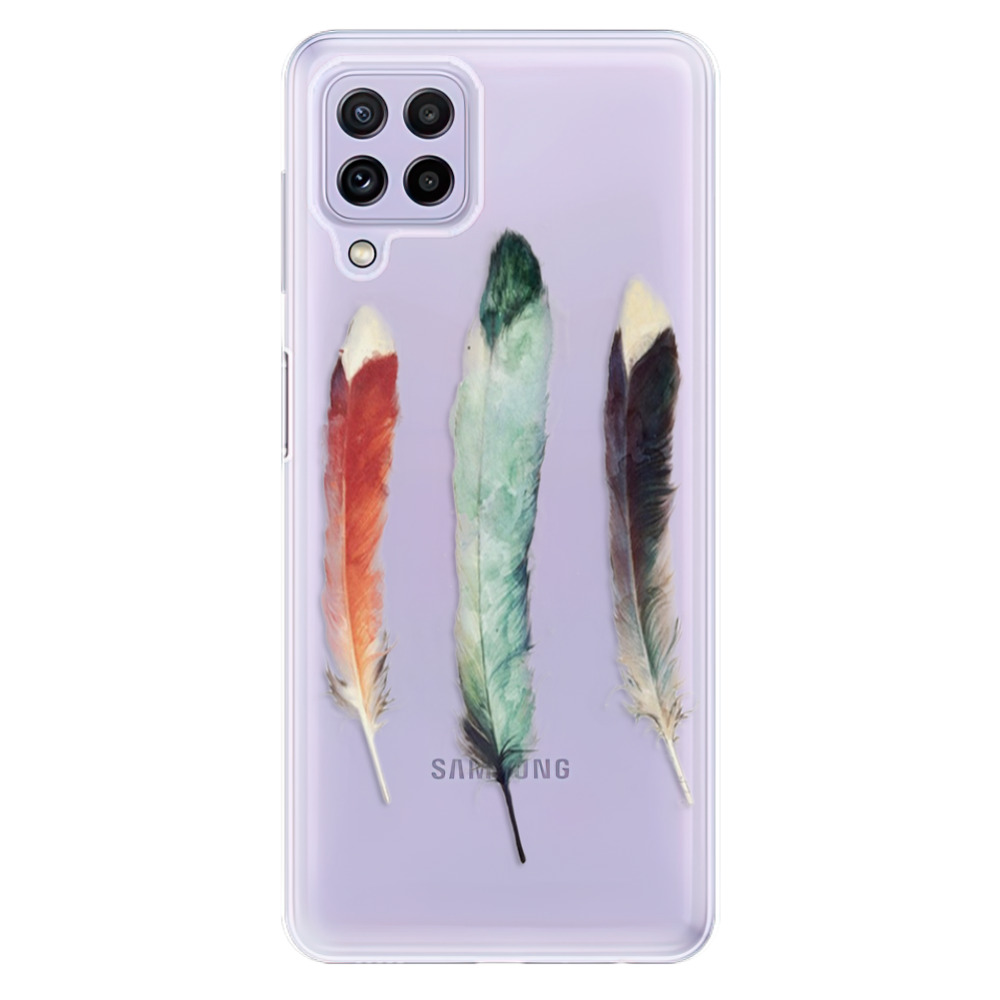 Odolné silikónové puzdro iSaprio - Three Feathers - Samsung Galaxy A22