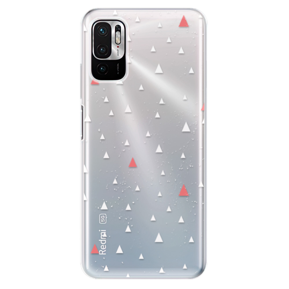 Odolné silikónové puzdro iSaprio - Abstract Triangles 02 - white - Xiaomi Redmi Note 10 5G