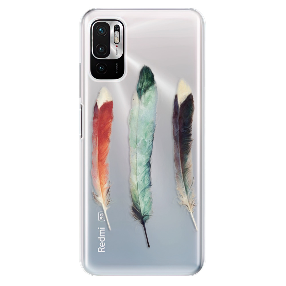 Odolné silikónové puzdro iSaprio - Three Feathers - Xiaomi Redmi Note 10 5G