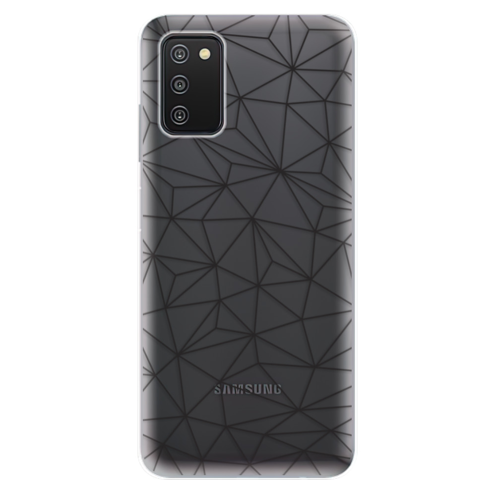 Odolné silikónové puzdro iSaprio - Abstract Triangles 03 - black - Samsung Galaxy A03s