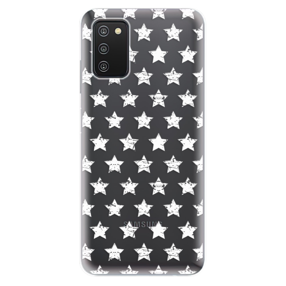 Odolné silikónové puzdro iSaprio - Stars Pattern - white - Samsung Galaxy A03s
