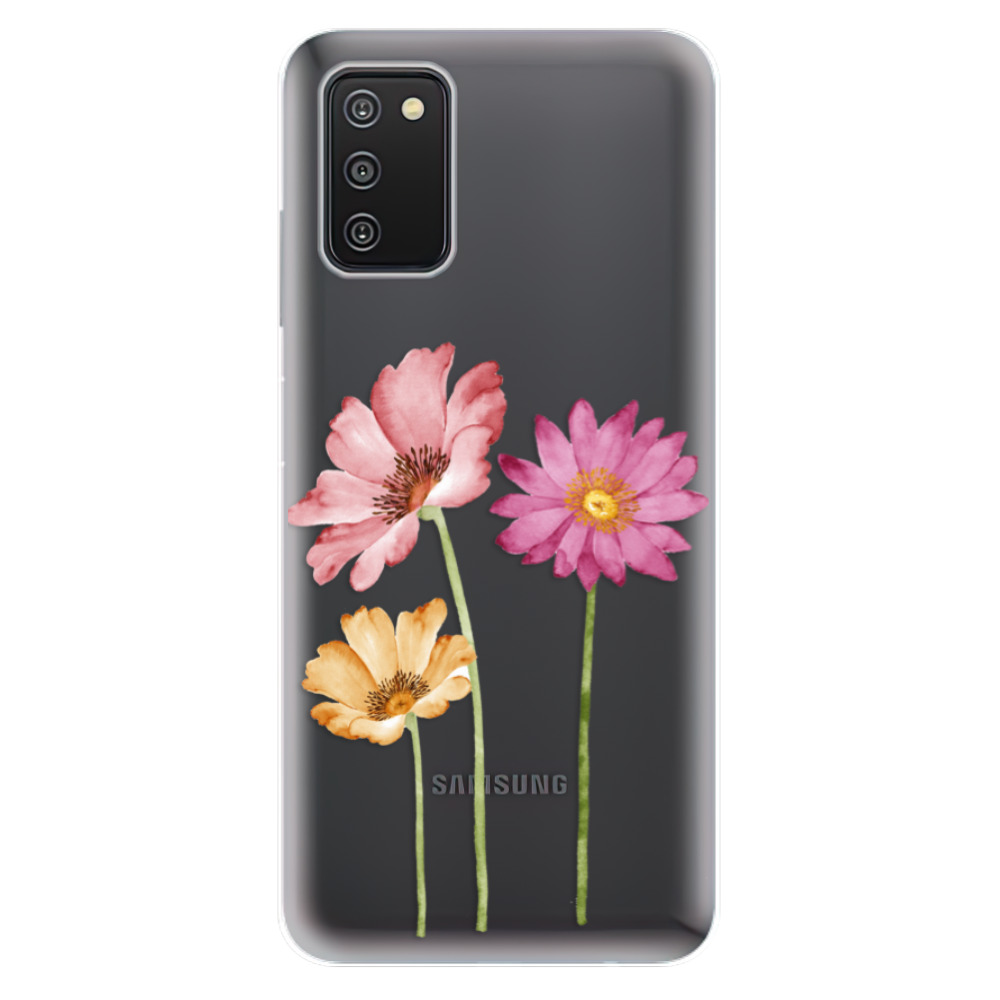 Odolné silikónové puzdro iSaprio - Three Flowers - Samsung Galaxy A03s