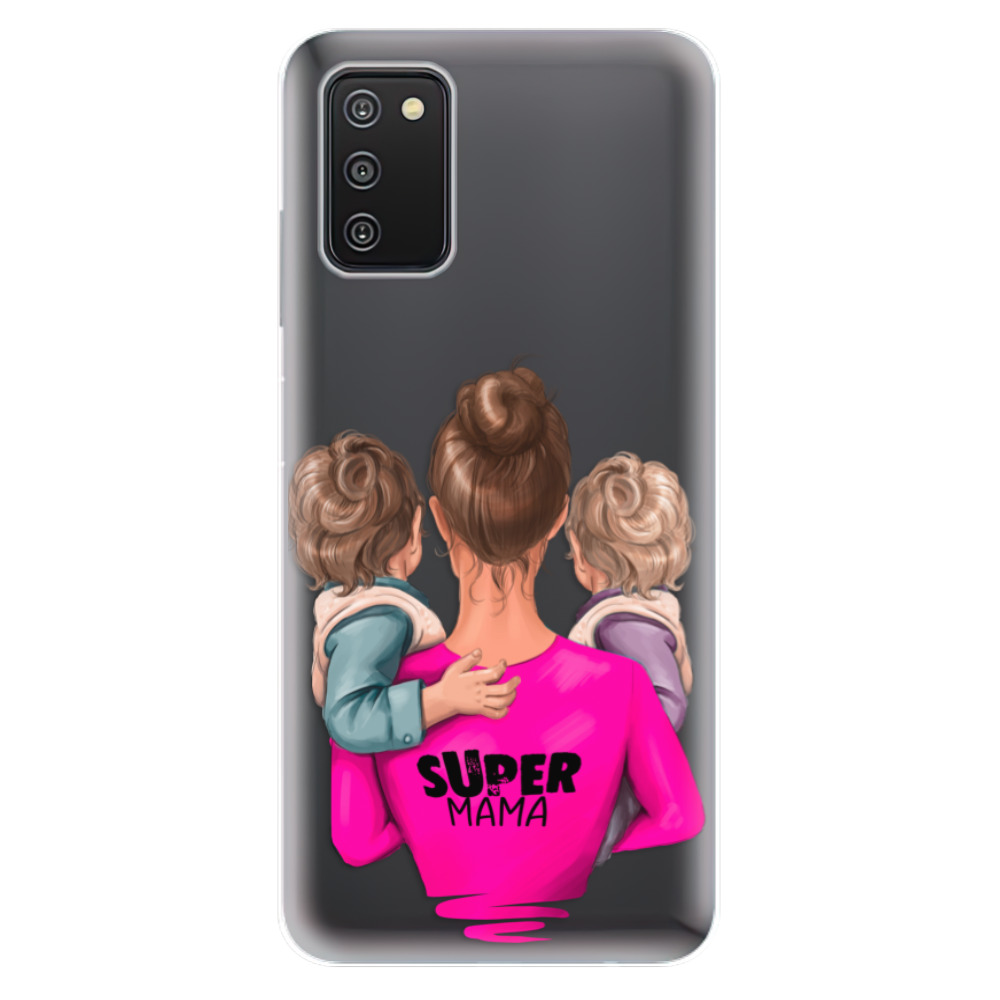 Odolné silikónové puzdro iSaprio - Super Mama - Two Boys - Samsung Galaxy A03s