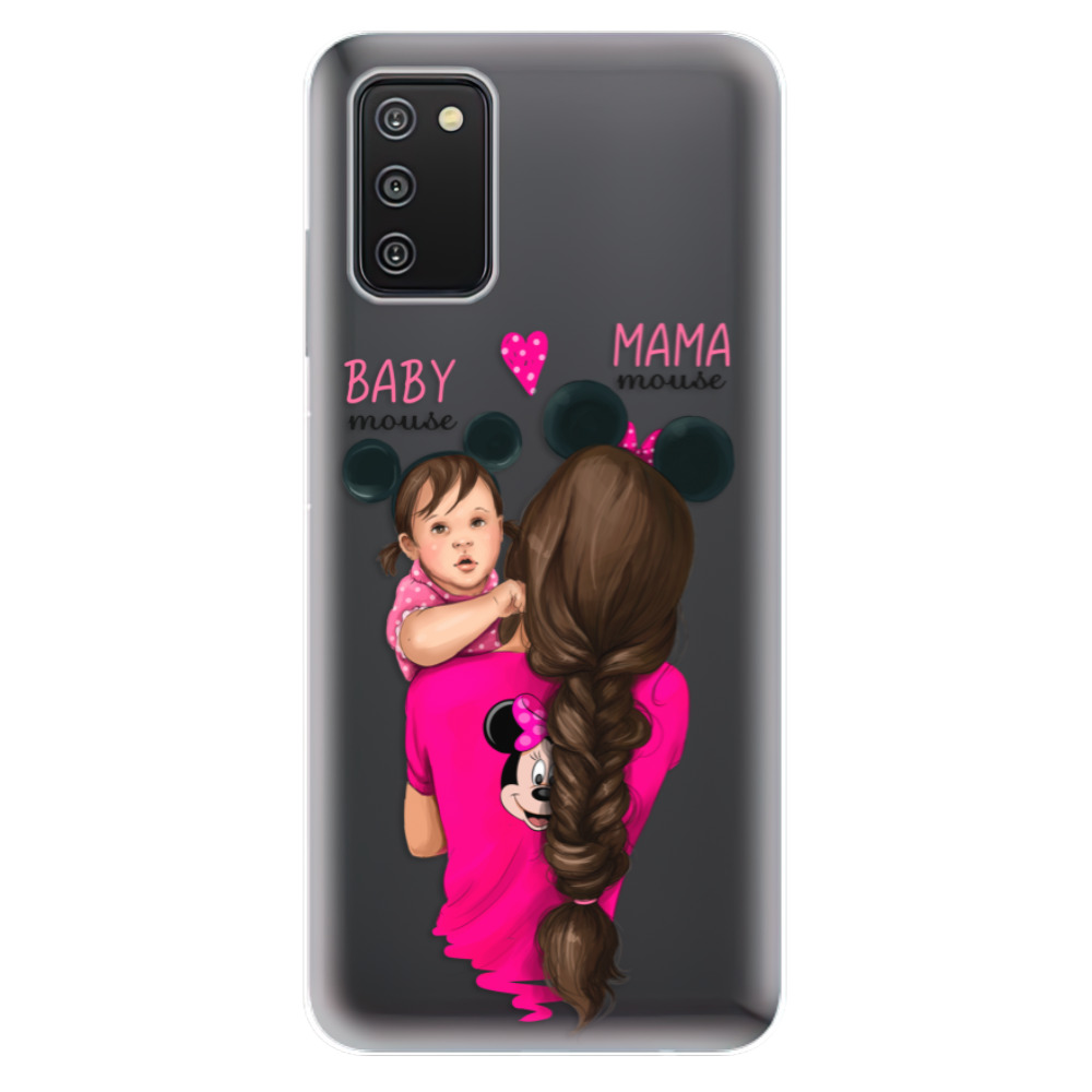 Odolné silikónové puzdro iSaprio - Mama Mouse Brunette and Girl - Samsung Galaxy A03s