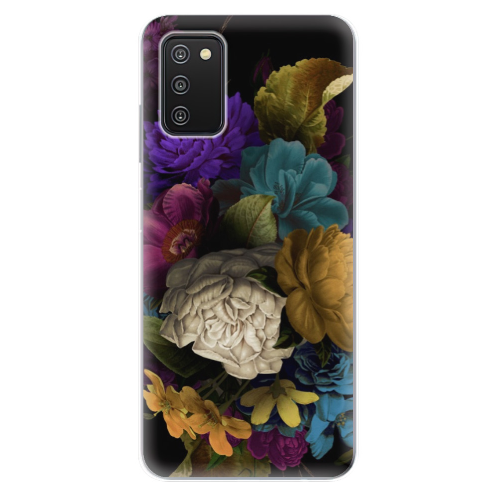 Odolné silikónové puzdro iSaprio - Dark Flowers - Samsung Galaxy A03s