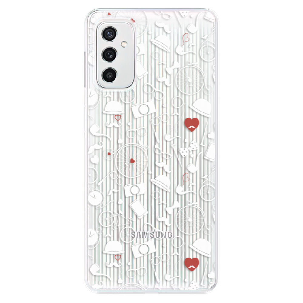 Odolné silikónové puzdro iSaprio - Vintage Pattern 01 - white - Samsung Galaxy M52 5G