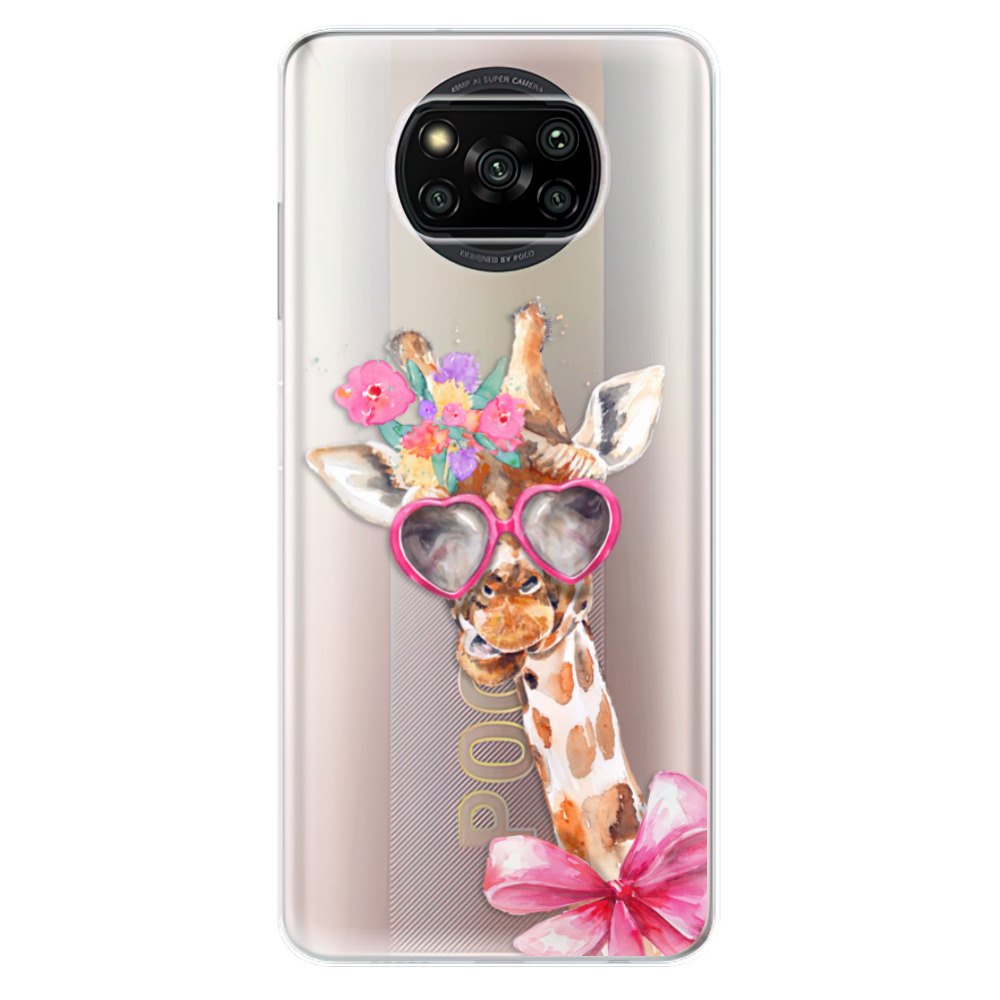 Odolné silikónové puzdro iSaprio - Lady Giraffe - Xiaomi Poco X3 Pro / X3 NFC