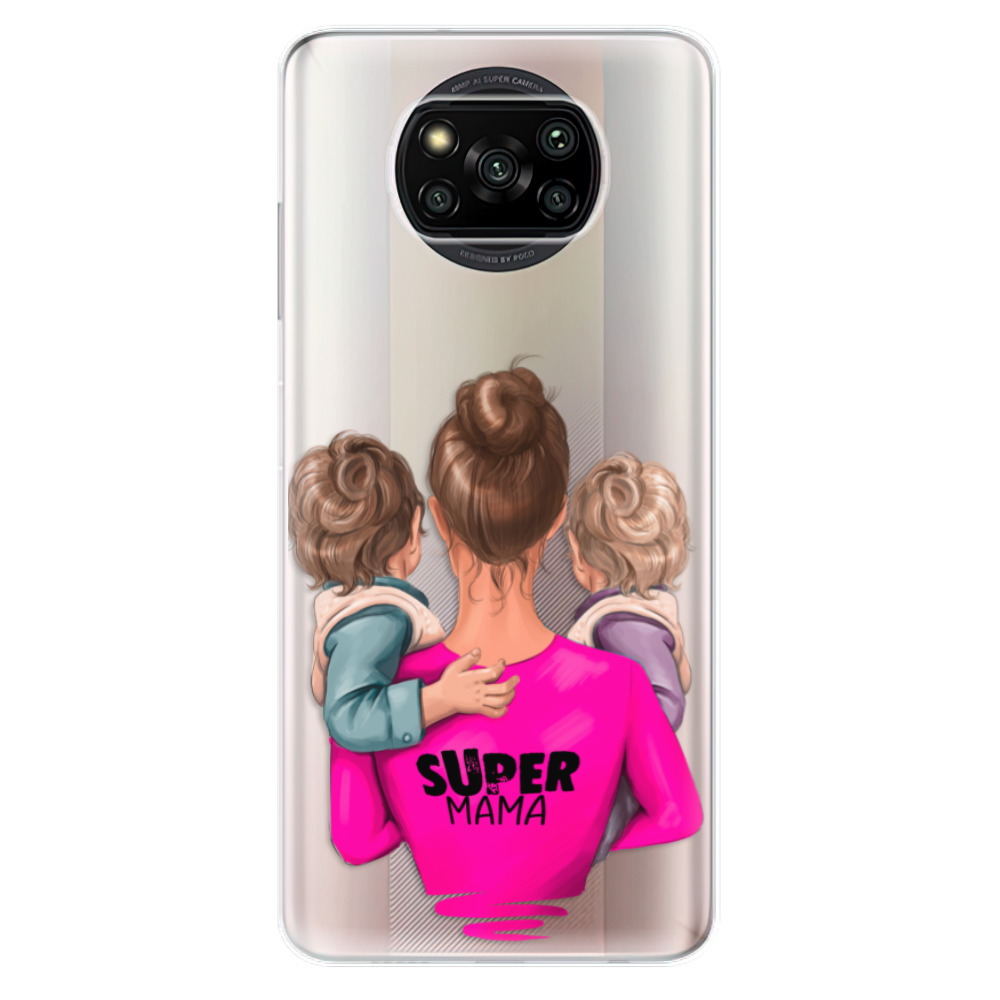 Odolné silikónové puzdro iSaprio - Super Mama - Two Boys - Xiaomi Poco X3 Pro / X3 NFC