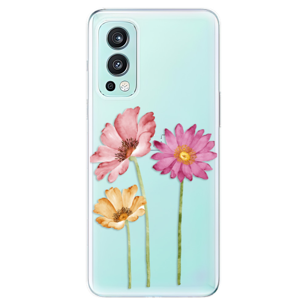 Odolné silikónové puzdro iSaprio - Three Flowers - OnePlus Nord 2 5G