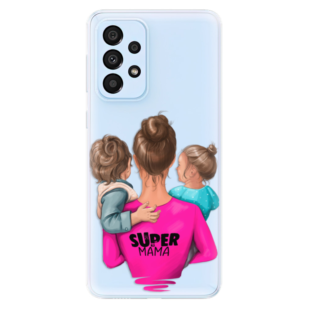 Odolné silikónové puzdro iSaprio - Super Mama - Boy and Girl - Samsung Galaxy A33 5G
