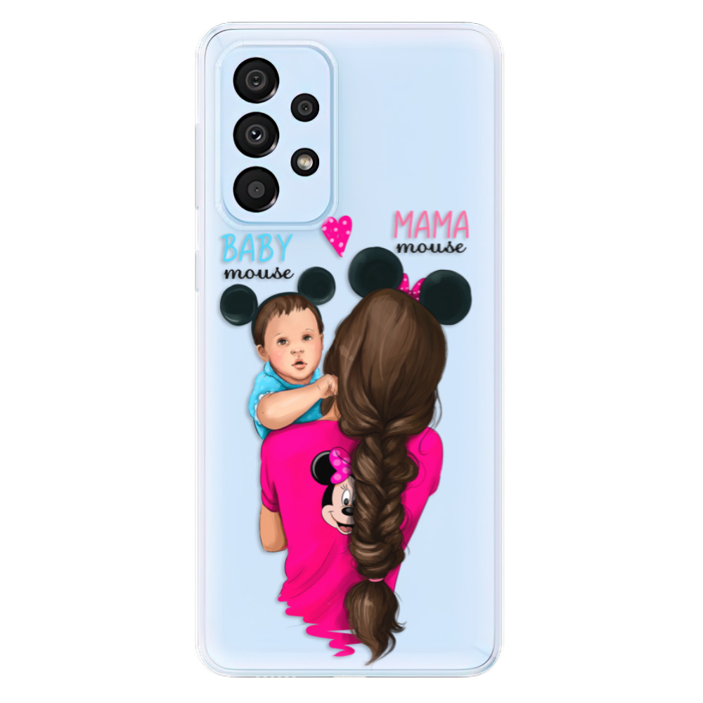 Odolné silikónové puzdro iSaprio - Mama Mouse Brunette and Boy - Samsung Galaxy A33 5G