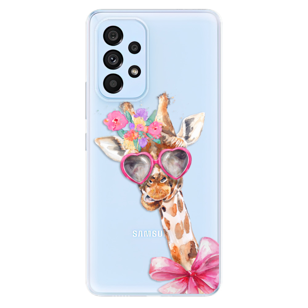 Odolné silikónové puzdro iSaprio - Lady Giraffe - Samsung Galaxy A53 5G