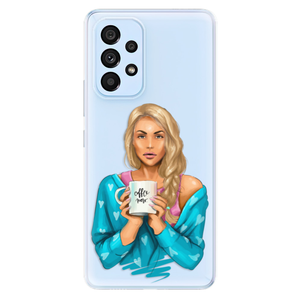 Odolné silikónové puzdro iSaprio - Coffe Now - Blond - Samsung Galaxy A53 5G