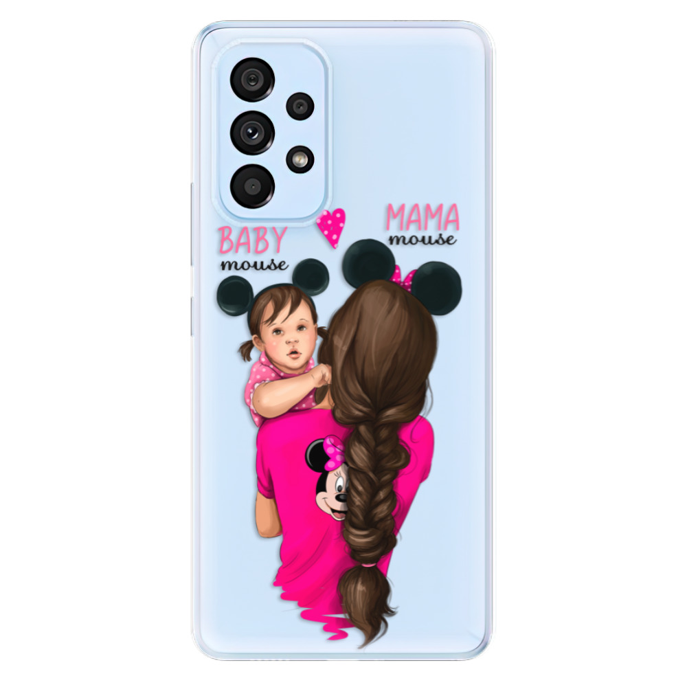 Odolné silikónové puzdro iSaprio - Mama Mouse Brunette and Girl - Samsung Galaxy A73 5G