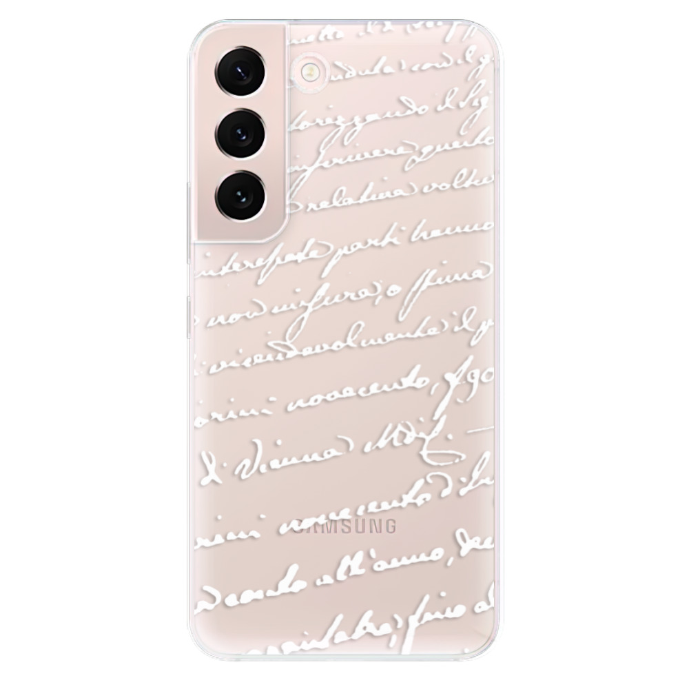 Odolné silikónové puzdro iSaprio - Handwriting 01 - white - Samsung Galaxy S22 5G