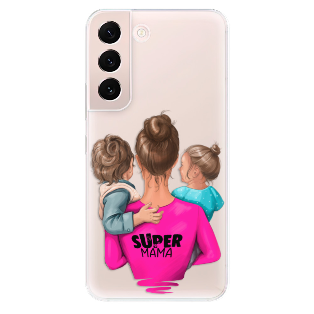 Odolné silikónové puzdro iSaprio - Super Mama - Boy and Girl - Samsung Galaxy S22 5G