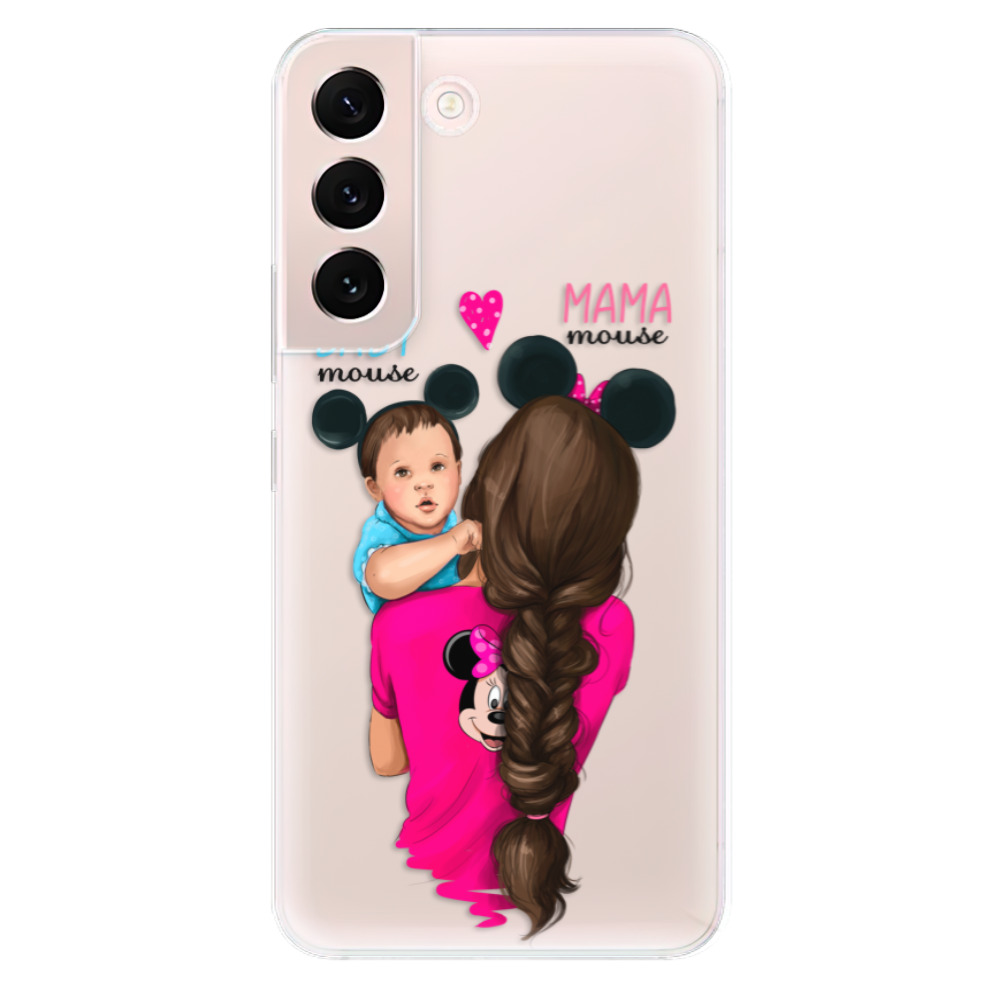 Odolné silikónové puzdro iSaprio - Mama Mouse Brunette and Boy - Samsung Galaxy S22 5G