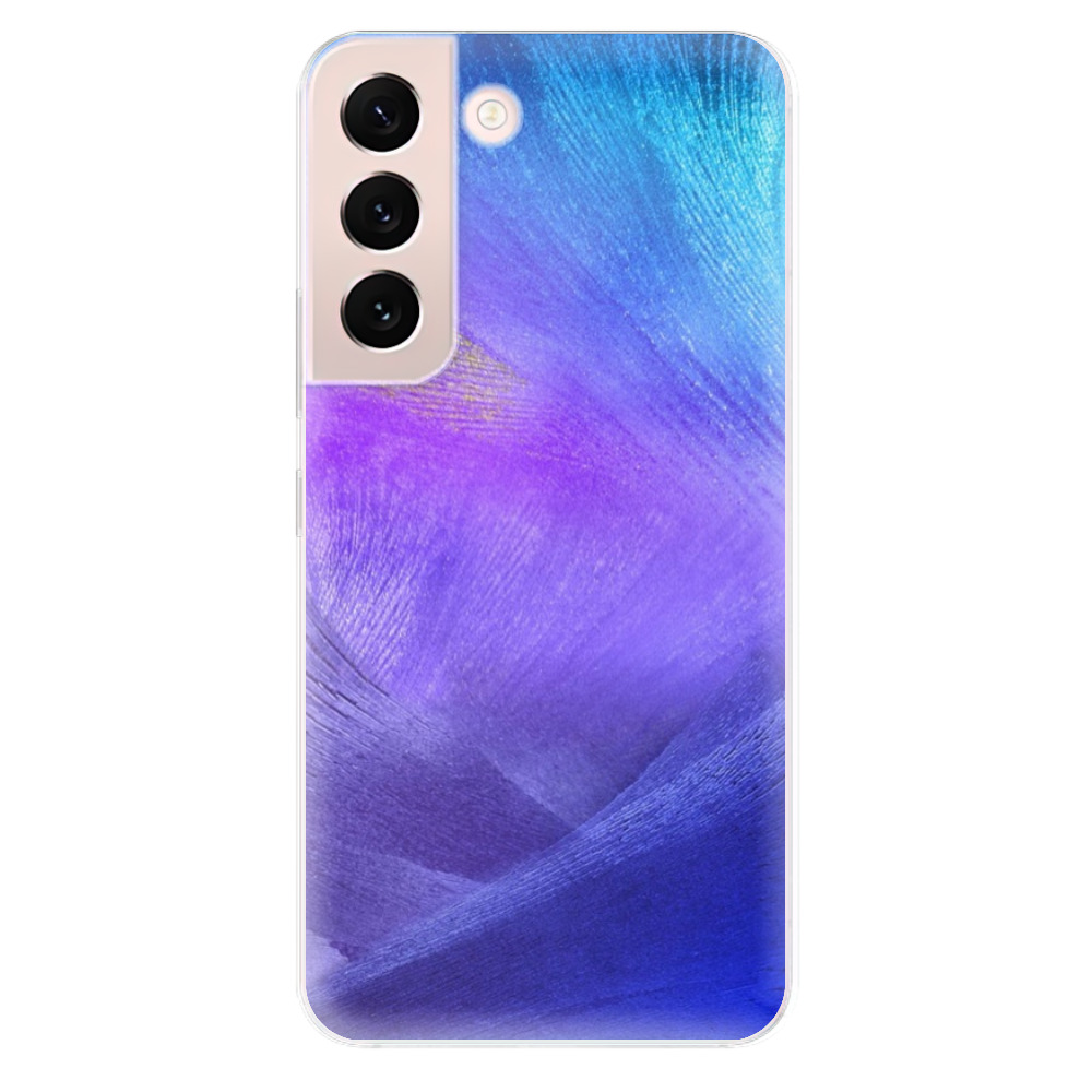 Odolné silikónové puzdro iSaprio - Purple Feathers - Samsung Galaxy S22+ 5G