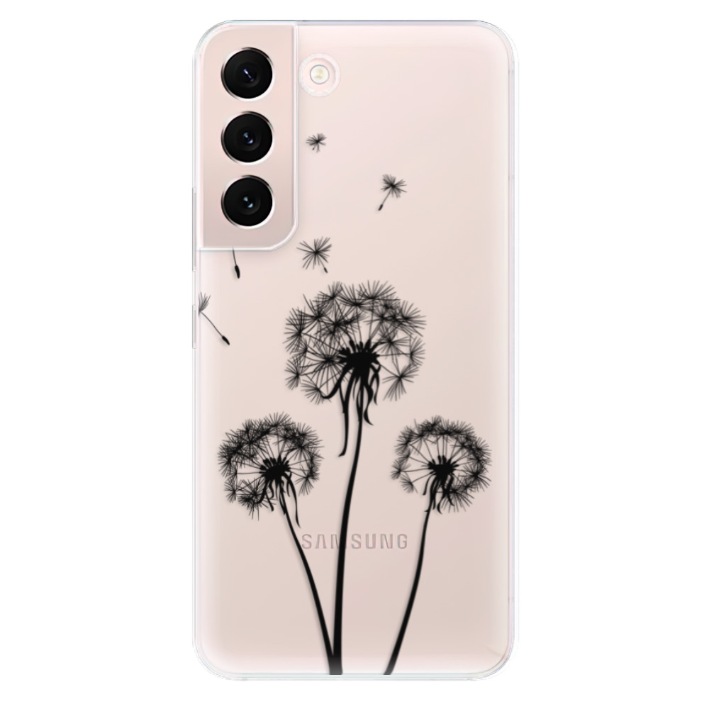Odolné silikónové puzdro iSaprio - Three Dandelions - black - Samsung Galaxy S22+ 5G