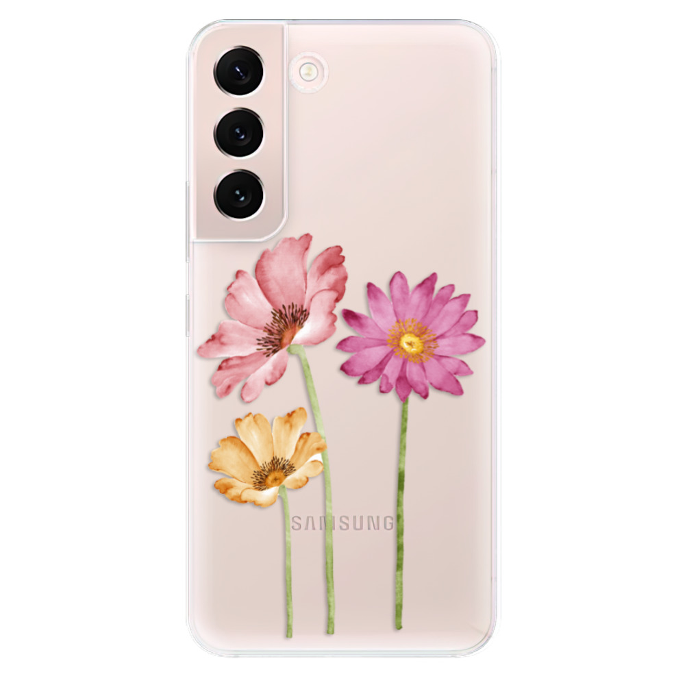 Odolné silikónové puzdro iSaprio - Three Flowers - Samsung Galaxy S22+ 5G