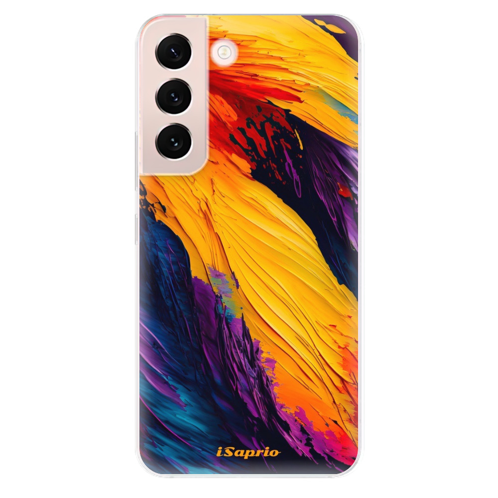 Odolné silikónové puzdro iSaprio - Orange Paint - Samsung Galaxy S22+ 5G