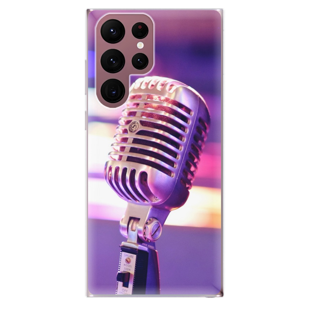Odolné silikónové puzdro iSaprio - Vintage Microphone - Samsung Galaxy S22 Ultra 5G