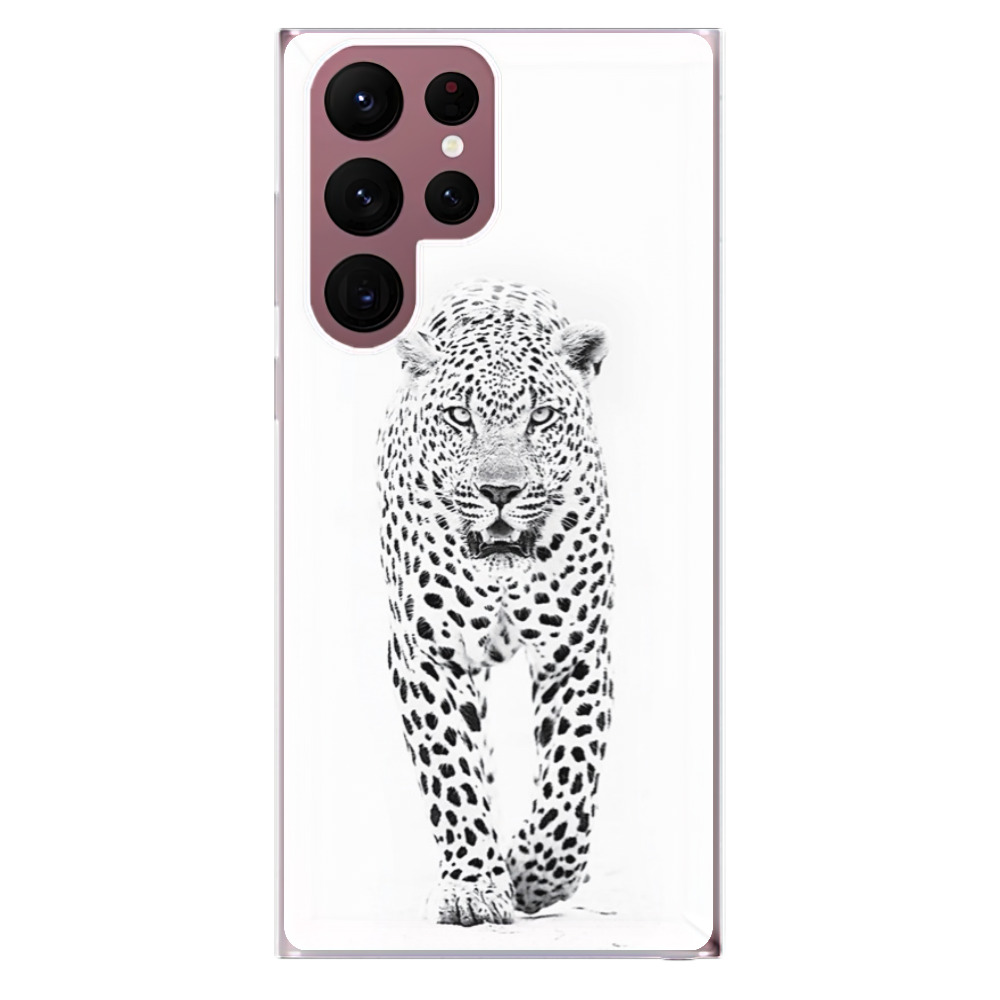 Odolné silikónové puzdro iSaprio - White Jaguar - Samsung Galaxy S22 Ultra 5G