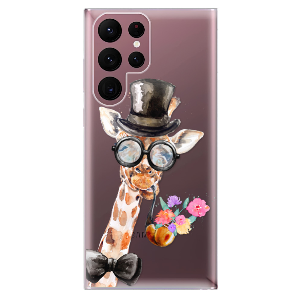 Odolné silikónové puzdro iSaprio - Sir Giraffe - Samsung Galaxy S22 Ultra 5G