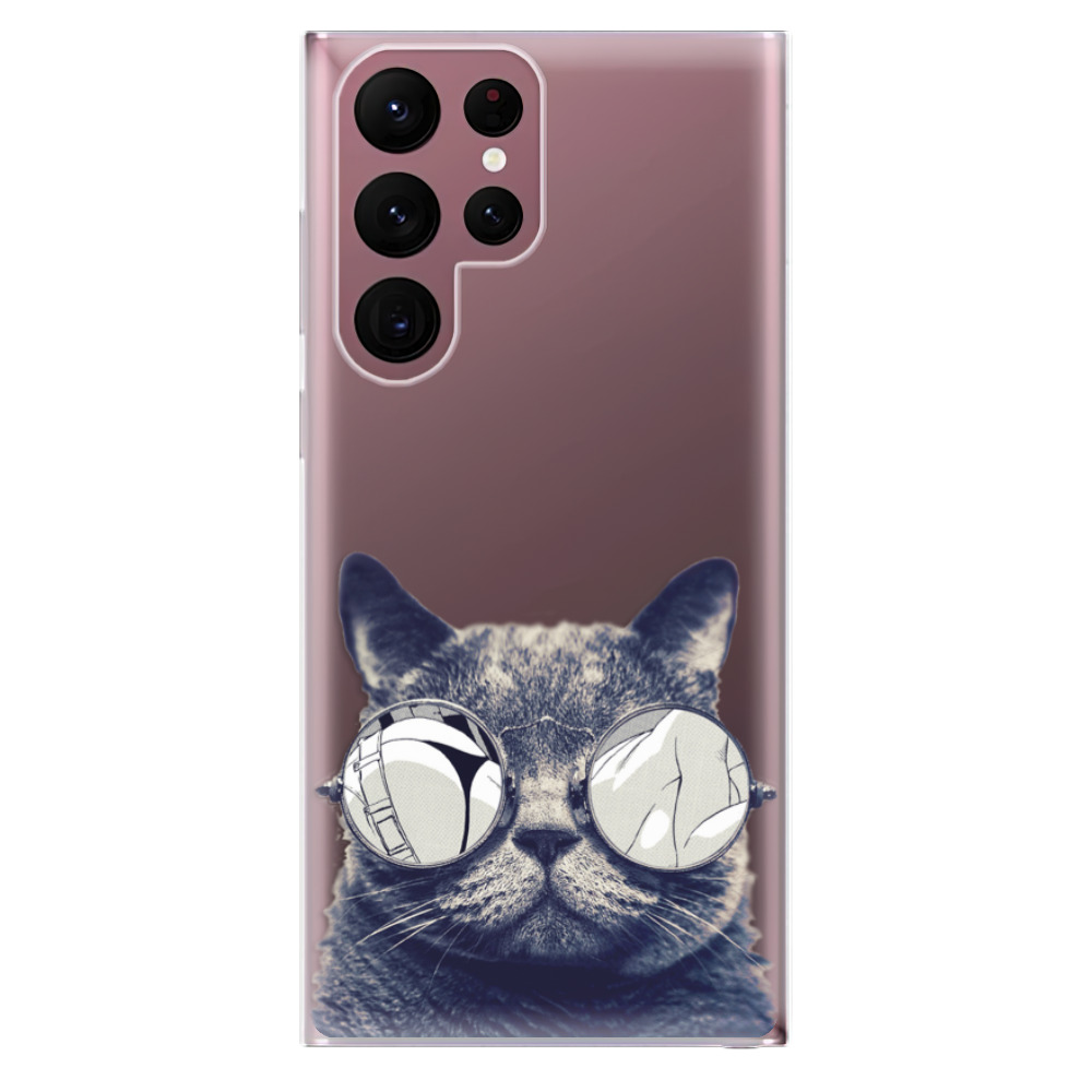 Odolné silikónové puzdro iSaprio - Crazy Cat 01 - Samsung Galaxy S22 Ultra 5G