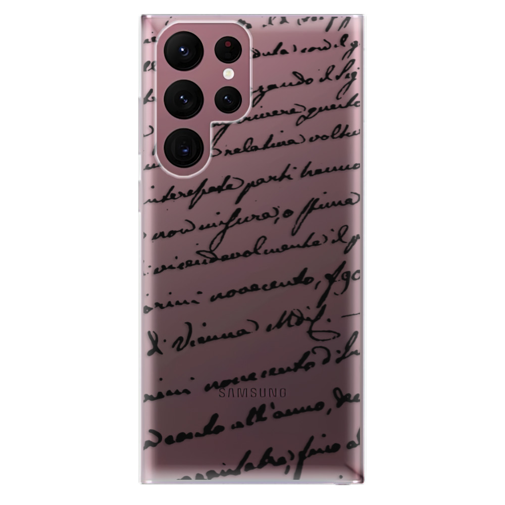 Odolné silikónové puzdro iSaprio - Handwriting 01 - black - Samsung Galaxy S22 Ultra 5G