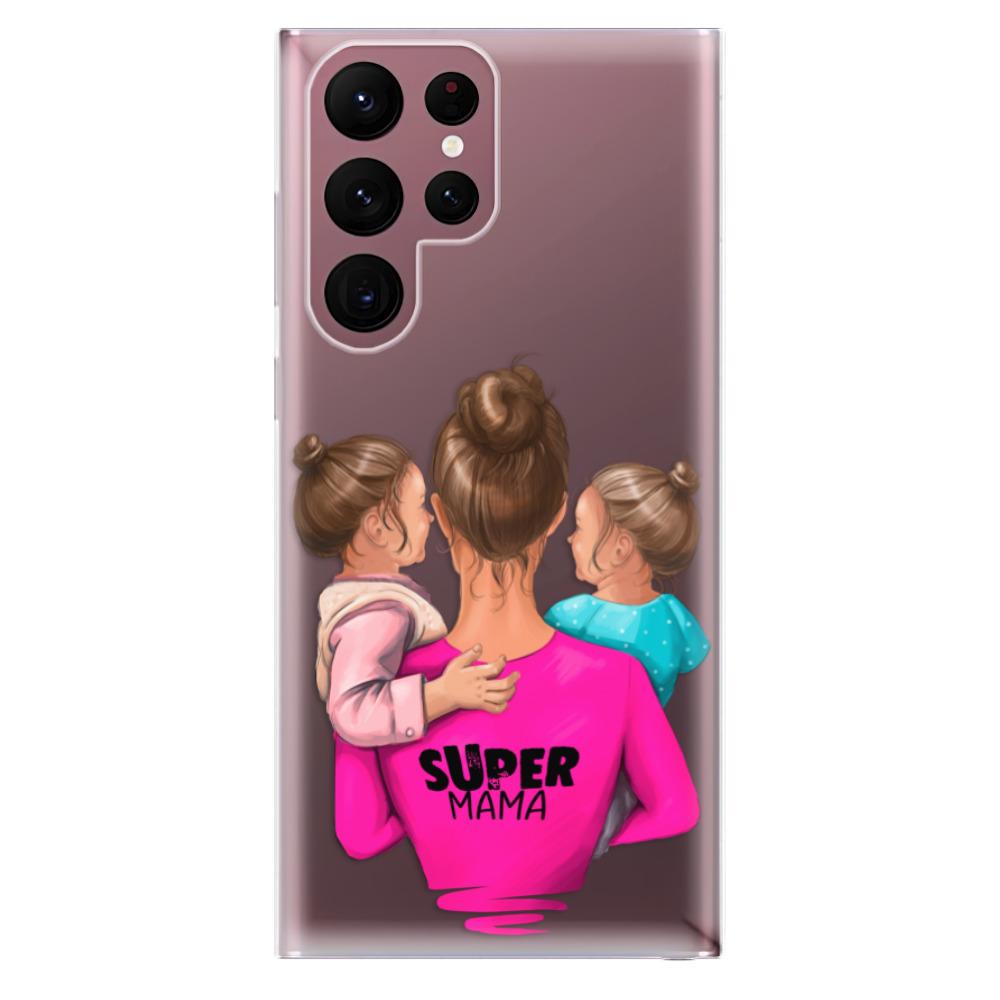 Odolné silikónové puzdro iSaprio - Super Mama - Two Girls - Samsung Galaxy S22 Ultra 5G