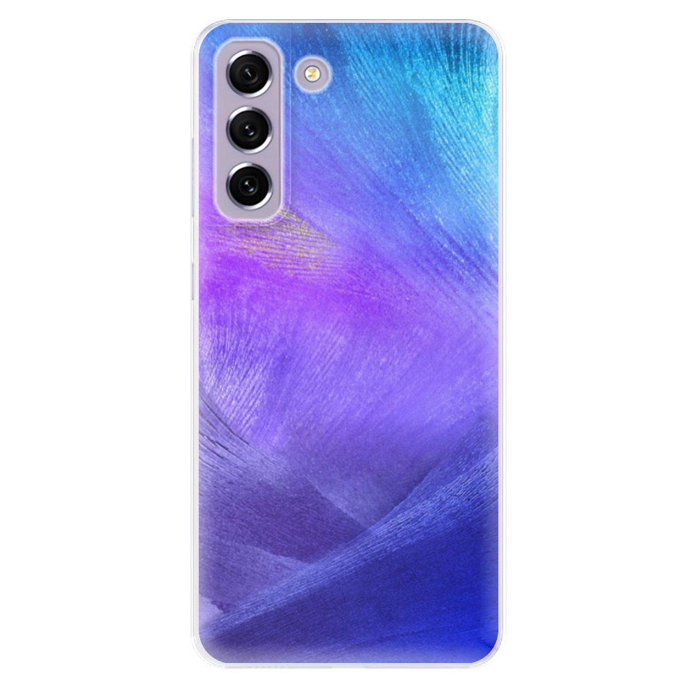 Odolné silikónové puzdro iSaprio - Purple Feathers - Samsung Galaxy S21 FE 5G